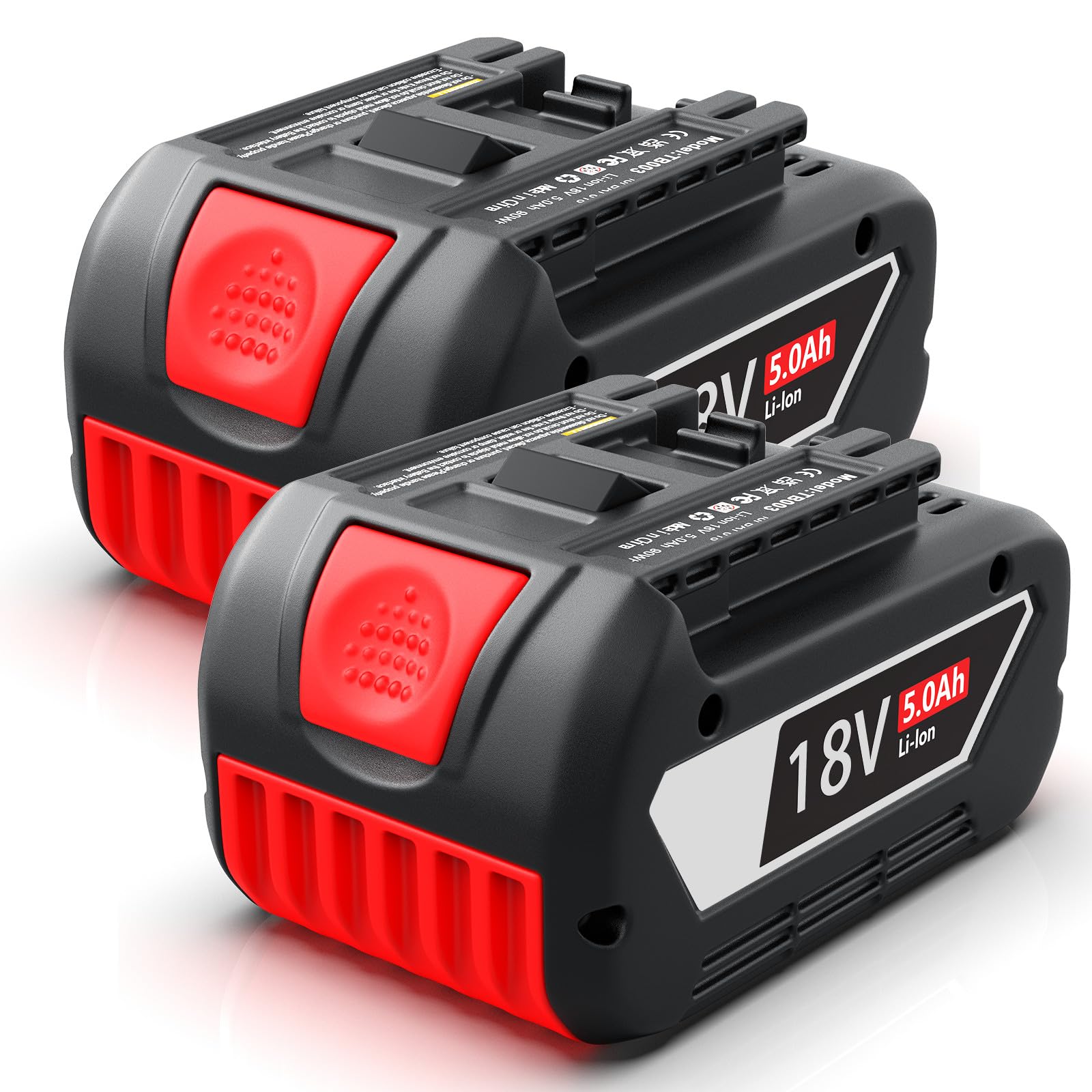 Batteria di ricambio per Bosch 18V: 5,0Ah agli ioni di litio per Bosch 18V BAT618 BAT618G BAT609 BAT609G BAT619 BAT619G BAT610G BAT610 BAT612 BAT622 (2 pezzi)