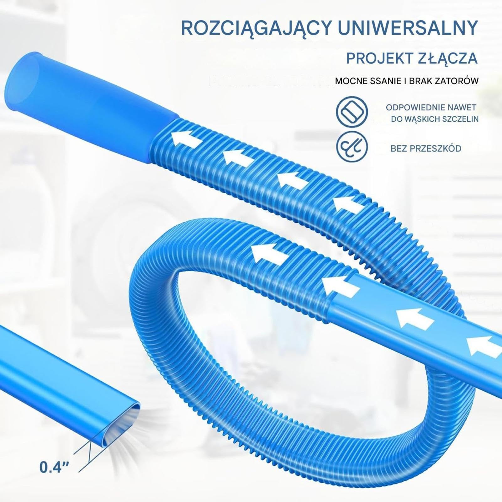 Dryer Vent Cleaner Kit, Flexible Vacuum Hose, Efficient Cleaning Tool with Stretchable Design, Replacement with Utility Details, 2.6ft Laundry Fixture, Household Equipment for Home Office