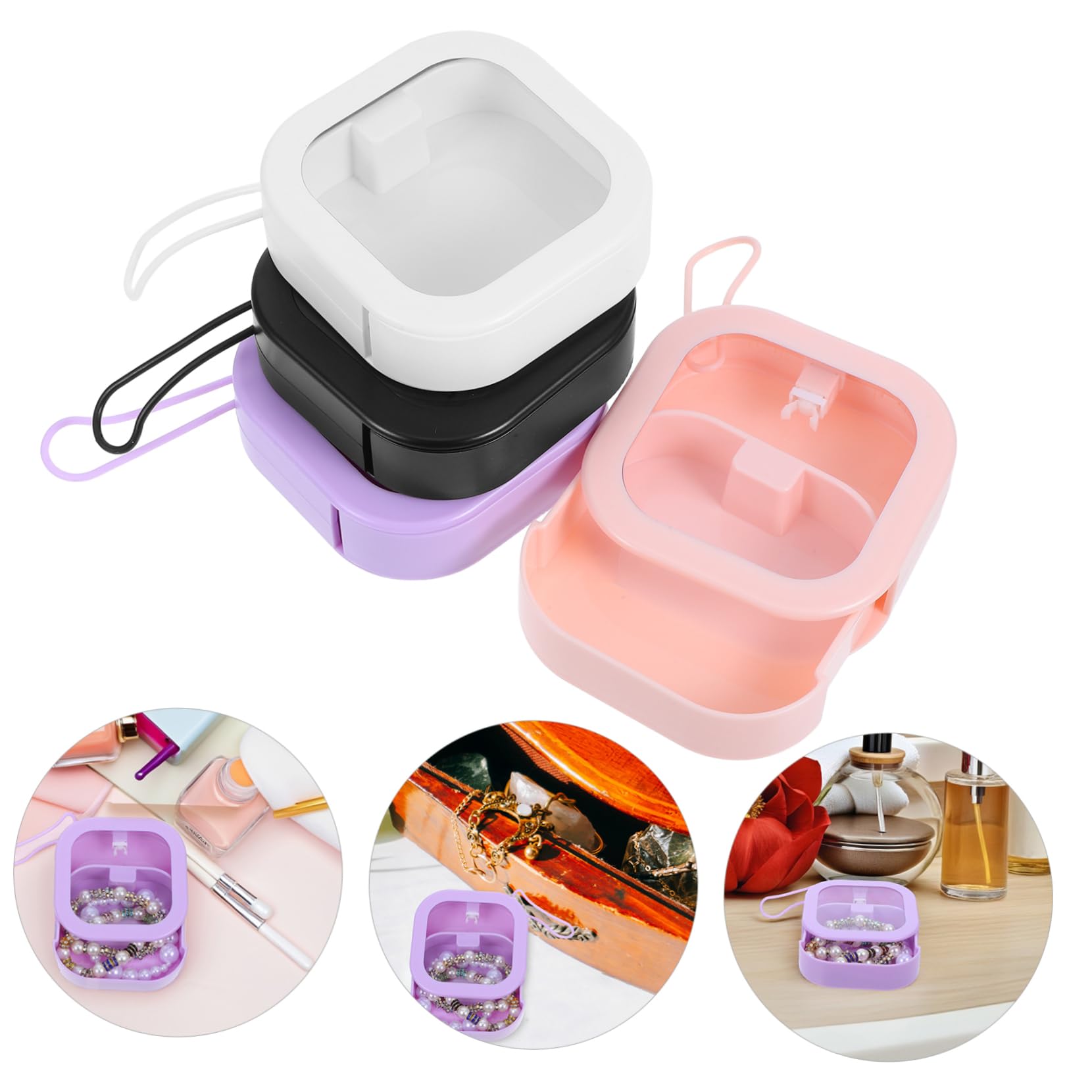 BESTOYARD Set 4 Pezzi Bauletto Portagioie da Viaggio in ABS e TPE Design Multifunzione e Interno Spazioso per Uso Quotidiano e Viaggi di Lavoro