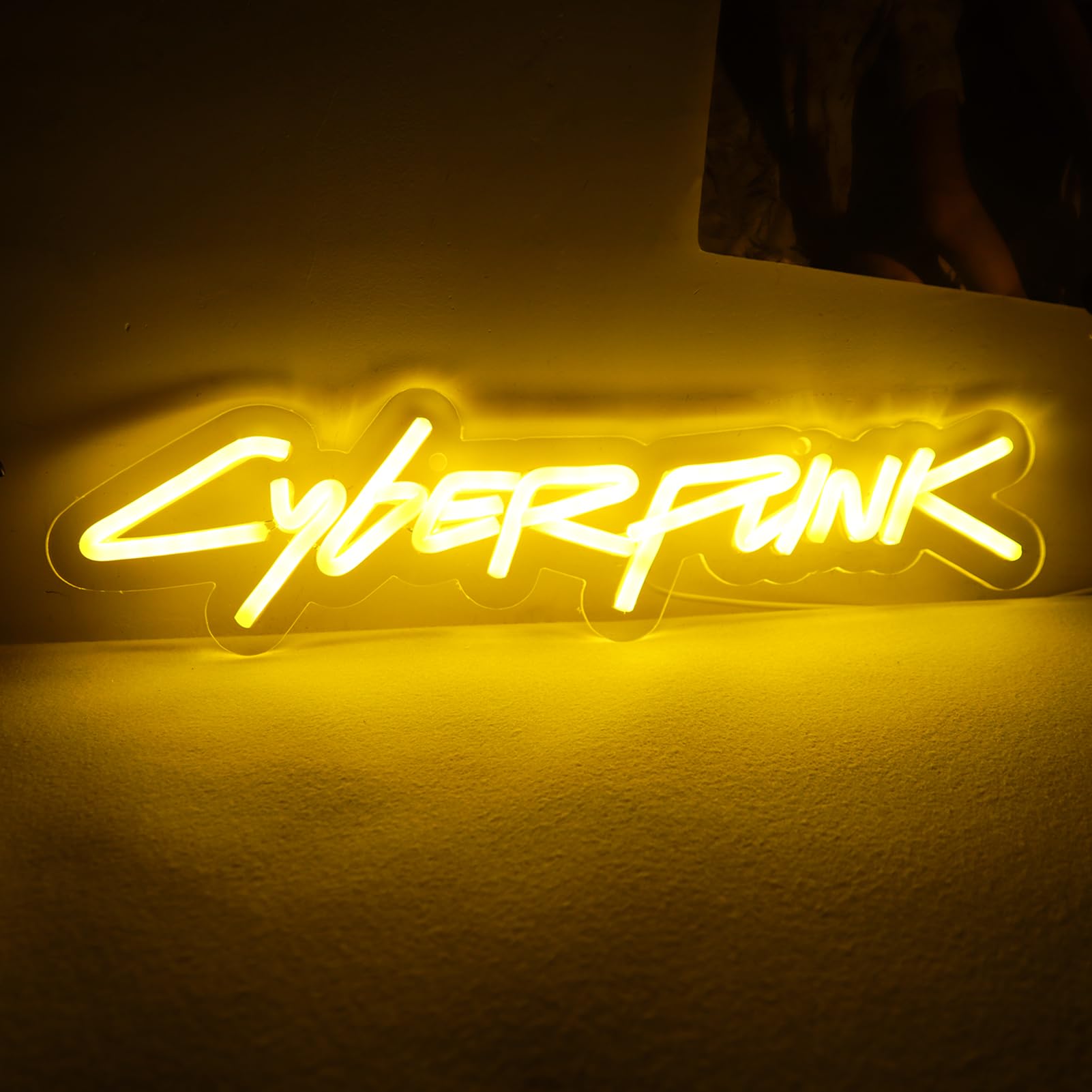WonderfulLife Game Cyberpunk Neon Sign for Game Zone Decor,Shooting Games Led Lights for Man Cave Gaming Room Internet Bar or Bedroom Decoration.5V USB Powered,Easy Hanging.