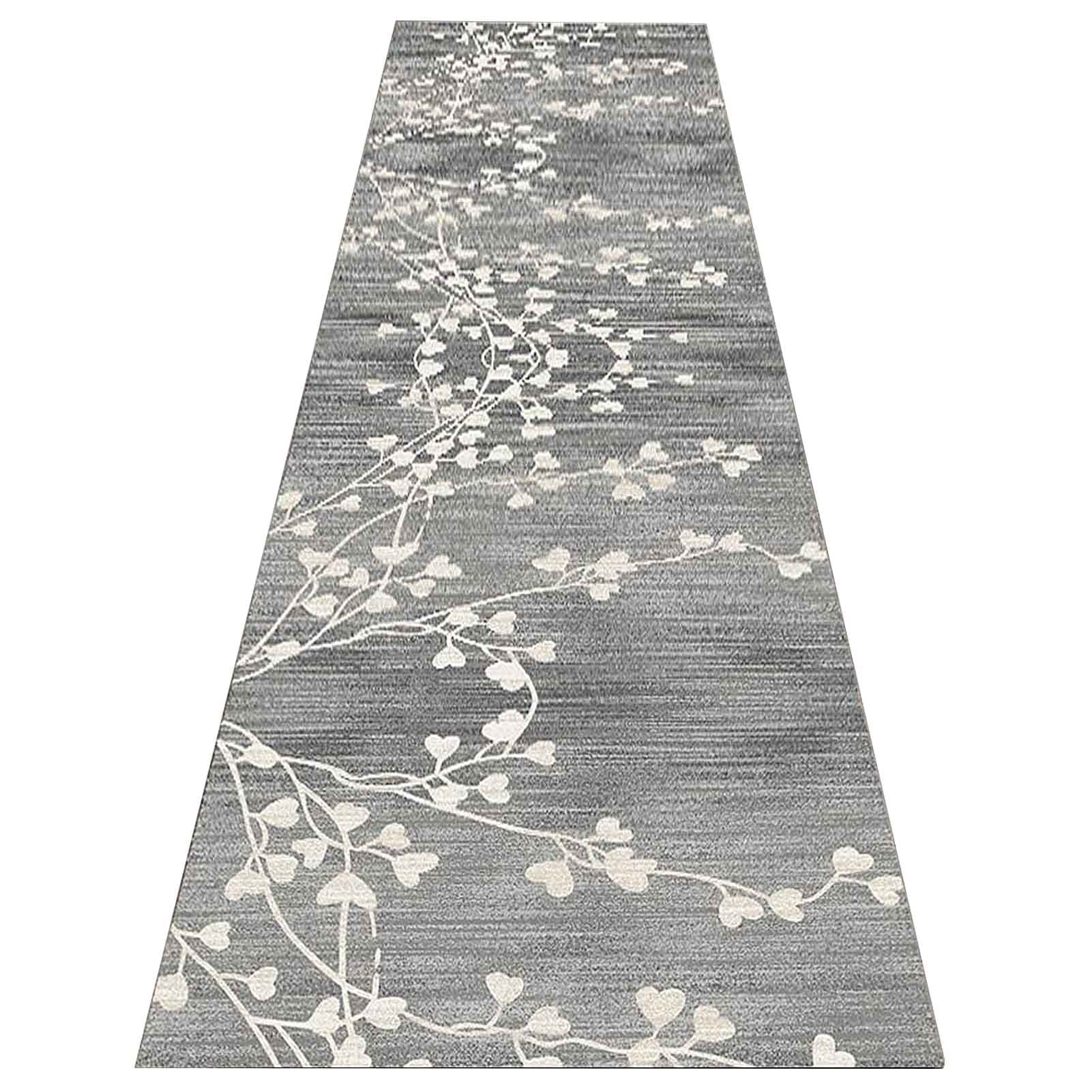 Tapis antidérapant grande surface 80x100 cm salon TV fleurs