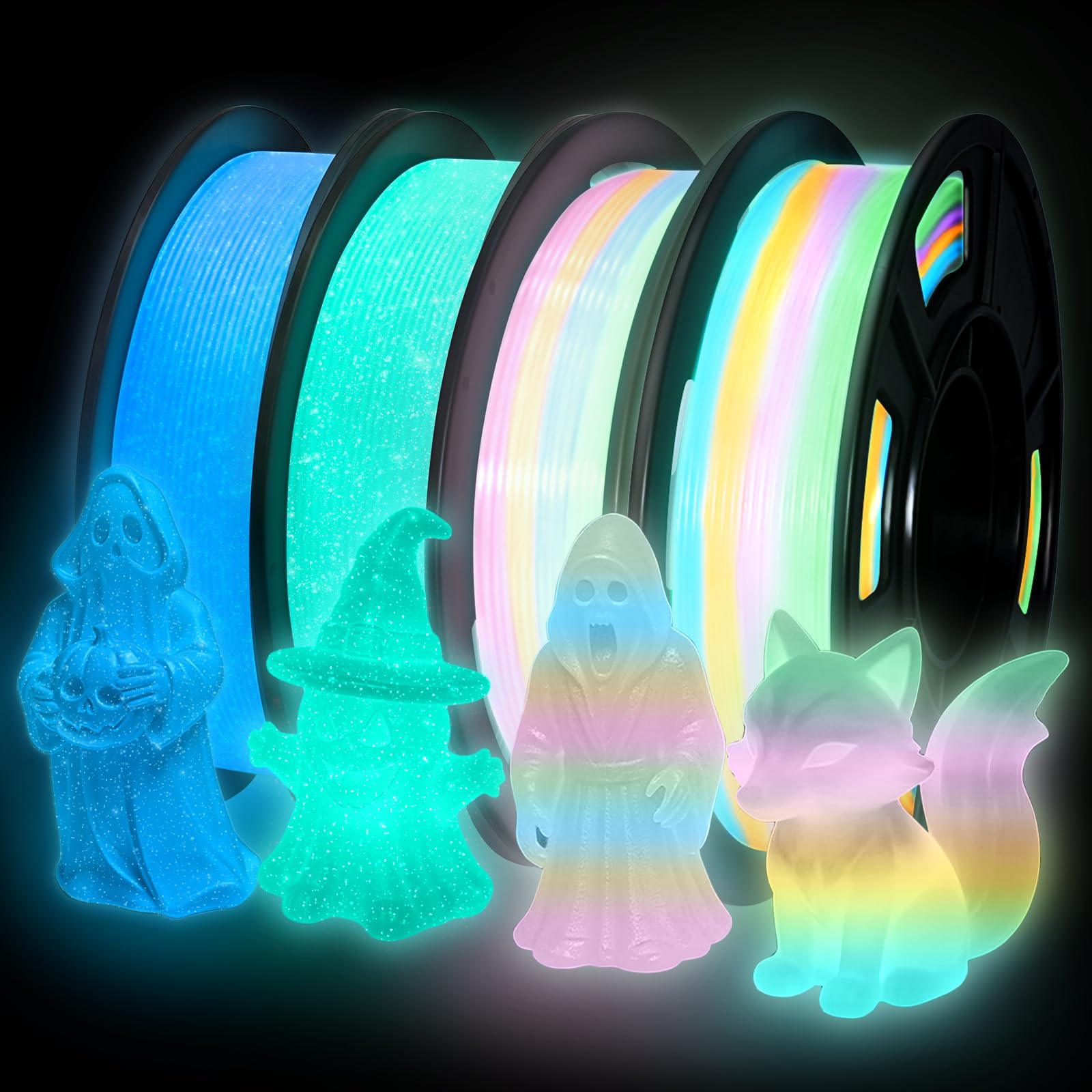 Glow in the Dark 3D Printer Filament - Multicolor Set -10 Glow in the Dark 3D Printer Filament - Multicolor Set -10