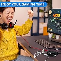 Vista 9 de LP Divisor de auriculares, divisor estéreo de audio trenzado de nailon de 0.138 pulgadas, macho a 3 puertos hembra para MacBook, Mac, iPad, iPhone