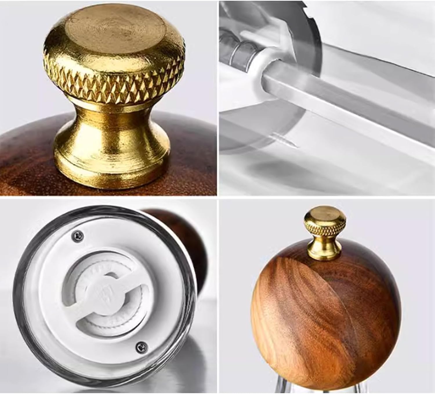 Pepper Mills Kitchen Tools Pepper Mill Shakers Manual Round Head Pepper Sea Salt Grinder Acrylic Ceramic Core Pepper Sea Salt Grinder Pepper Shaker