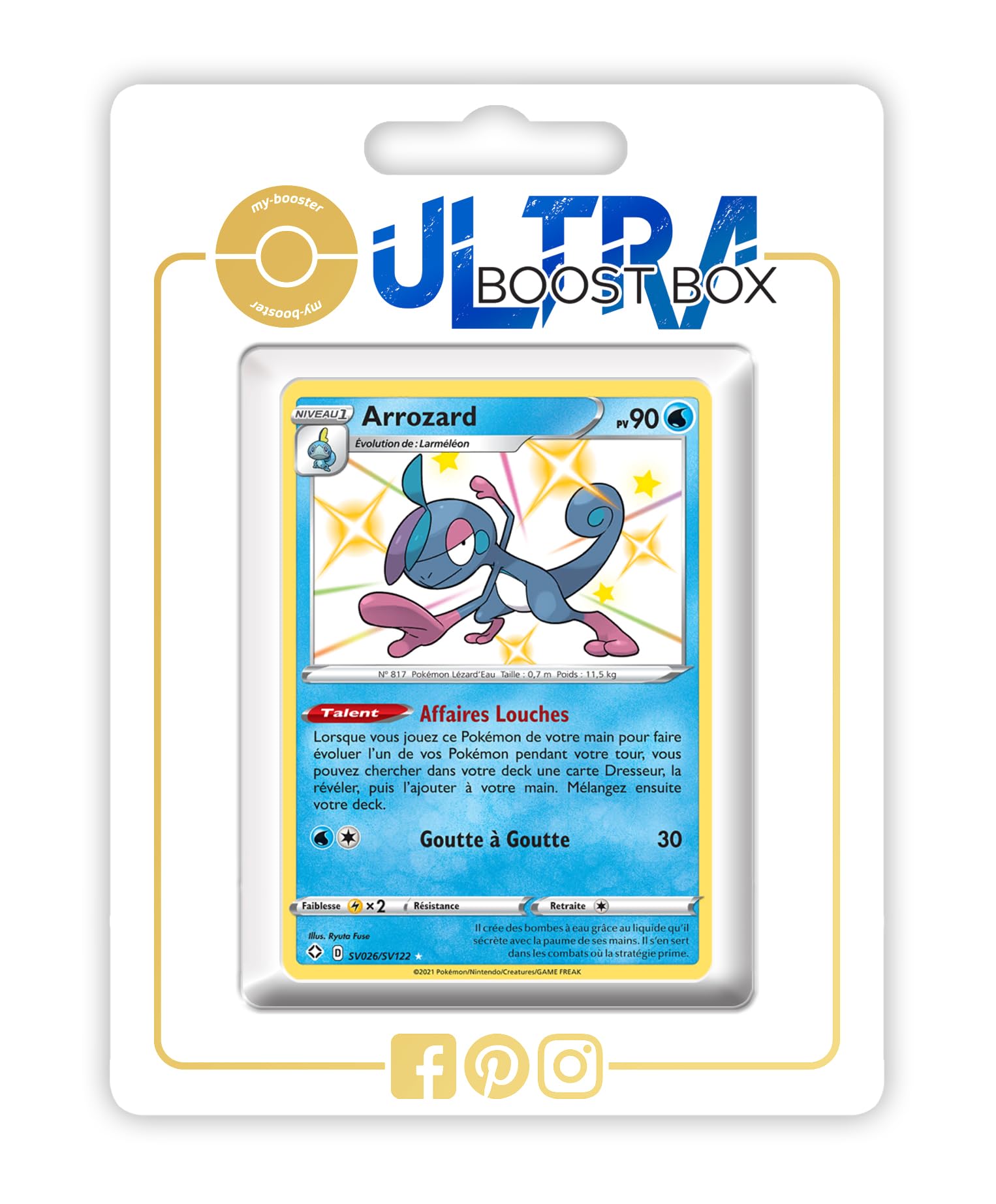 my-booster Arrozard (Drizzile) SV026/SV122 Cromatico Secreto X Écarlate et Violet 4.5 Destinées Radieuses - Box di 10 carte Pokémon Francese