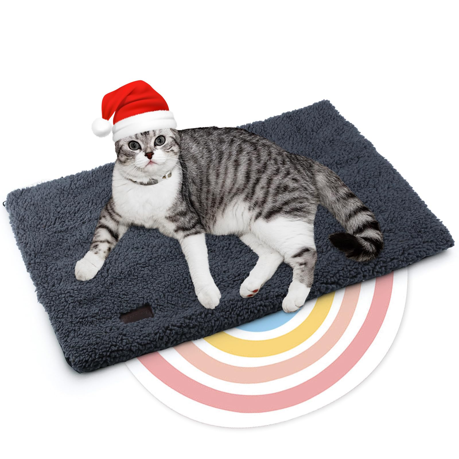 Mora Pets Tappetino riscaldante gatto Coperta autoriscaldante Cuscino per gatti e cani Tappeto riscaldante Senza elettricità e batterie Coperta termica Rimovibile e Lavabile 61 x 45 cm