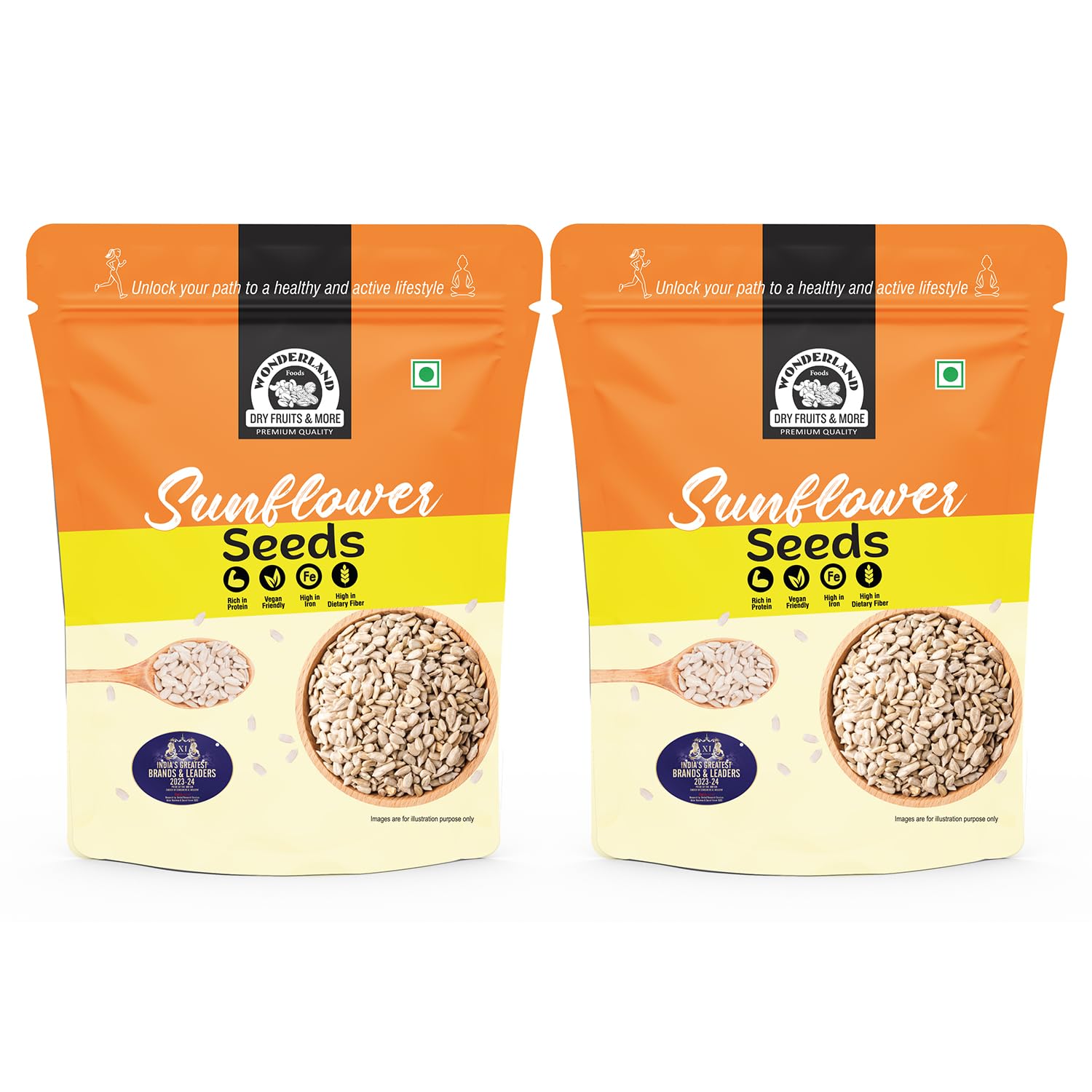Wonderland Foods Raw & Unroasted Sunflower Seeds 500g (250gX2) Pack of 2 Pouch I Surajmukhi Seeds Full of Protein, Vitamin-E, Antioxidants & Fibre I Plant-Based Protein for Weight Management (B07MYDYLDM) Amazon Price History, Amazon Price Tracker