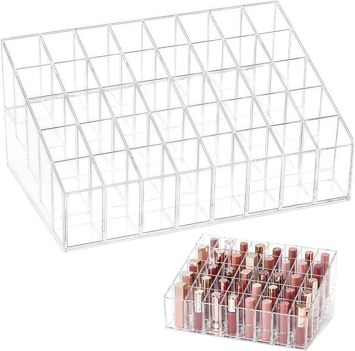 40 przegródek organizer na pomadki, 20 × 11,8 × 8 cm, akrylowy organizer na pomadkę