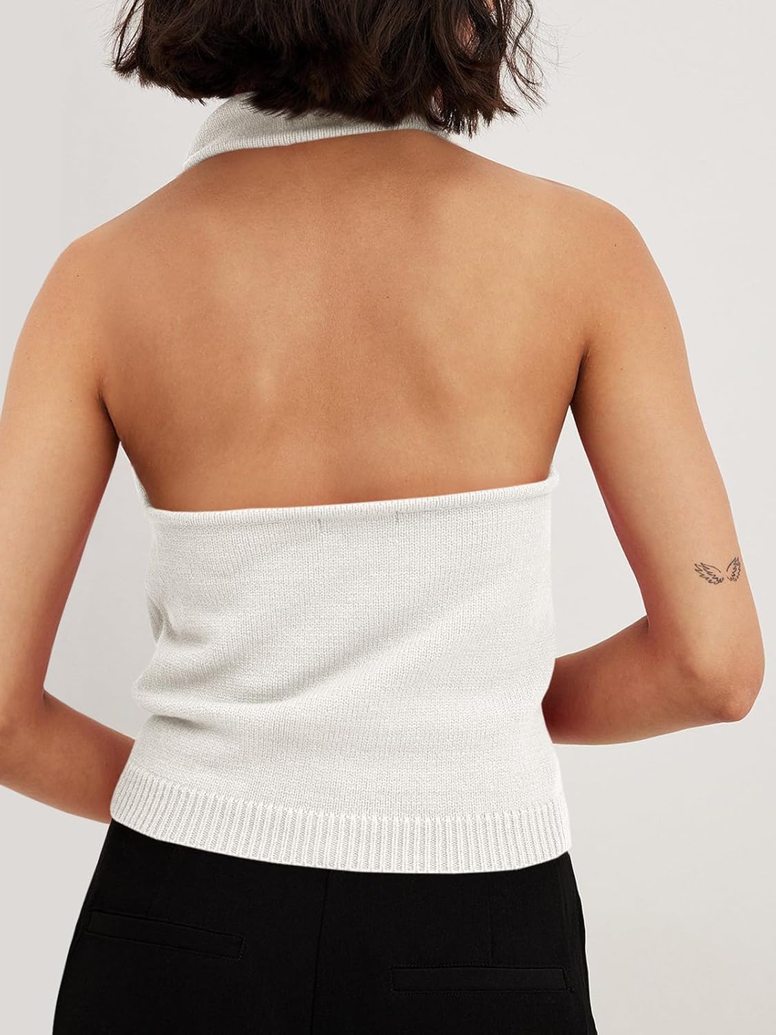 Langwyqu Womens Turtleneck Sweater Vests Sleeveless Knit Halter Tank Tops Sexy Loose Cami Shirts - Image 4