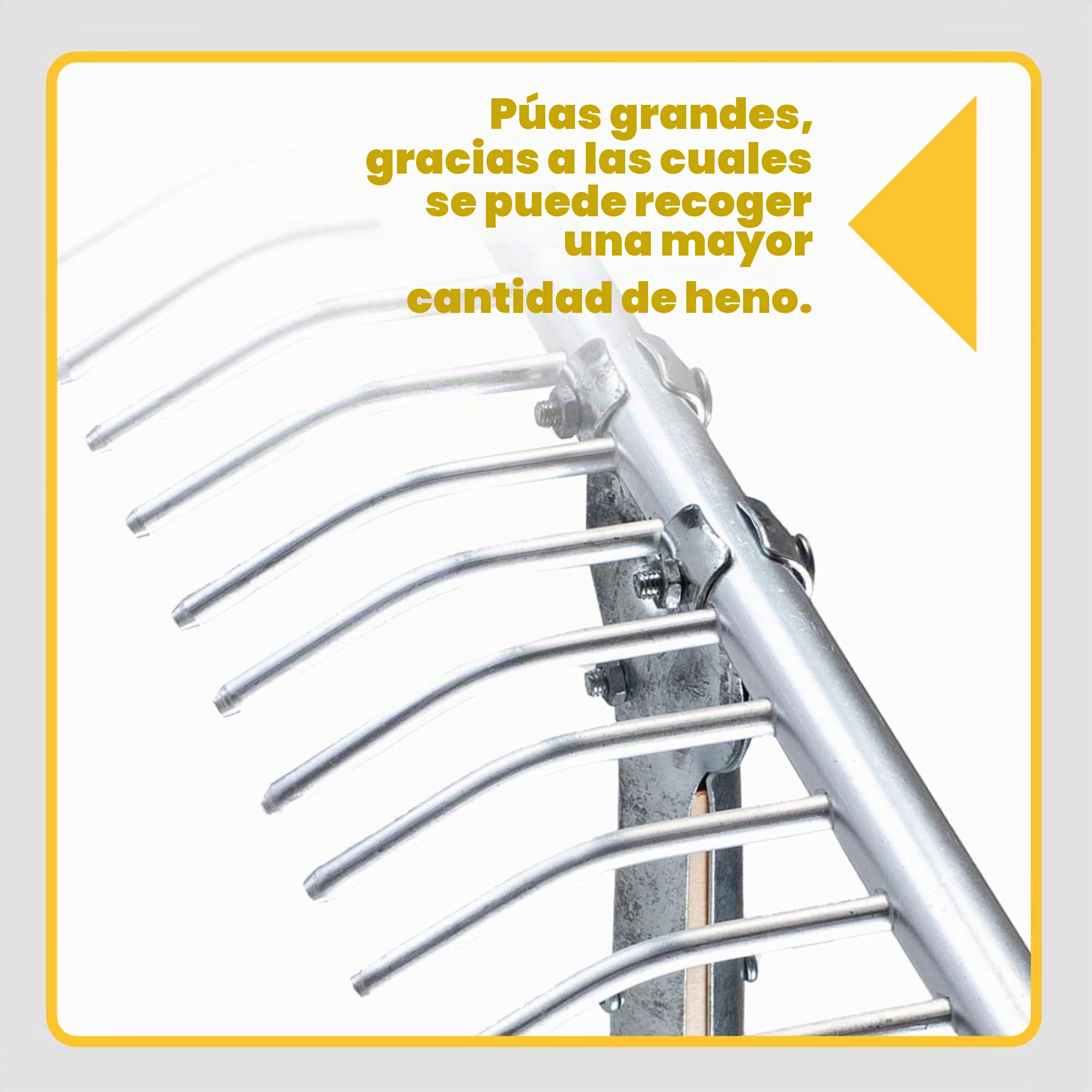 KADAX Rastrillo de heno con Mango Largo de Madera, rastrillo Ancho para jardín, parterres, césped, rastrillo de jardín, rastrillo, rastrillo de césped, Herramienta de jardín,(Aluminio)