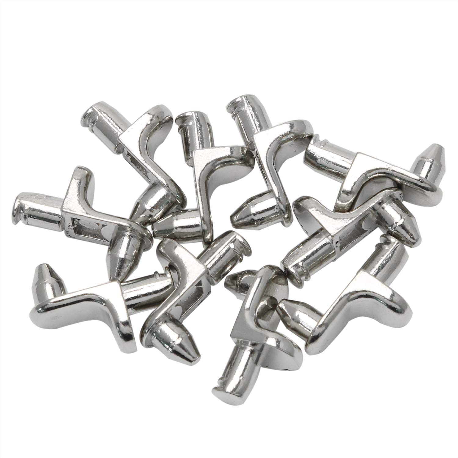 HJ Garden10PCS Shelf Support Peg Furniture Cabinet Shelf L-Shaped Support Bracket Pegs with Pin for Kitchen Furniture Book Shelves Supplies