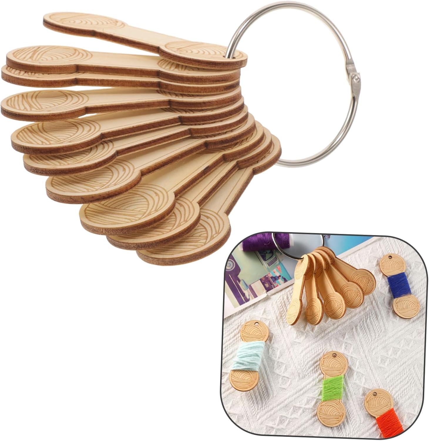 KONTONTY 1set Yarn Bobbin Thread Winder Board for Weaving Sewing and Craft Projects Lightweight and Convenient Yarn Organizer for Knitting Enthusiasts