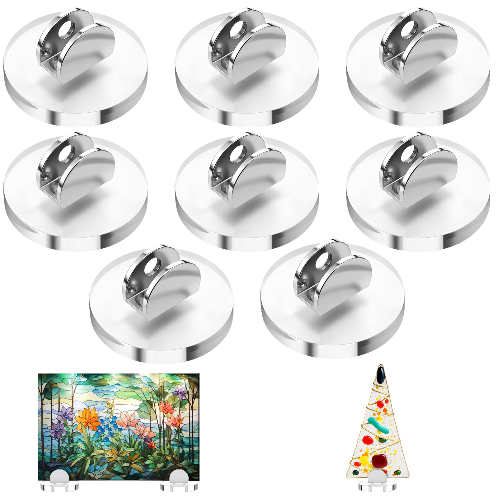 Kathfly 8 Pcs Mini Acrylic Adjustable Glass Art Stands Display Easel