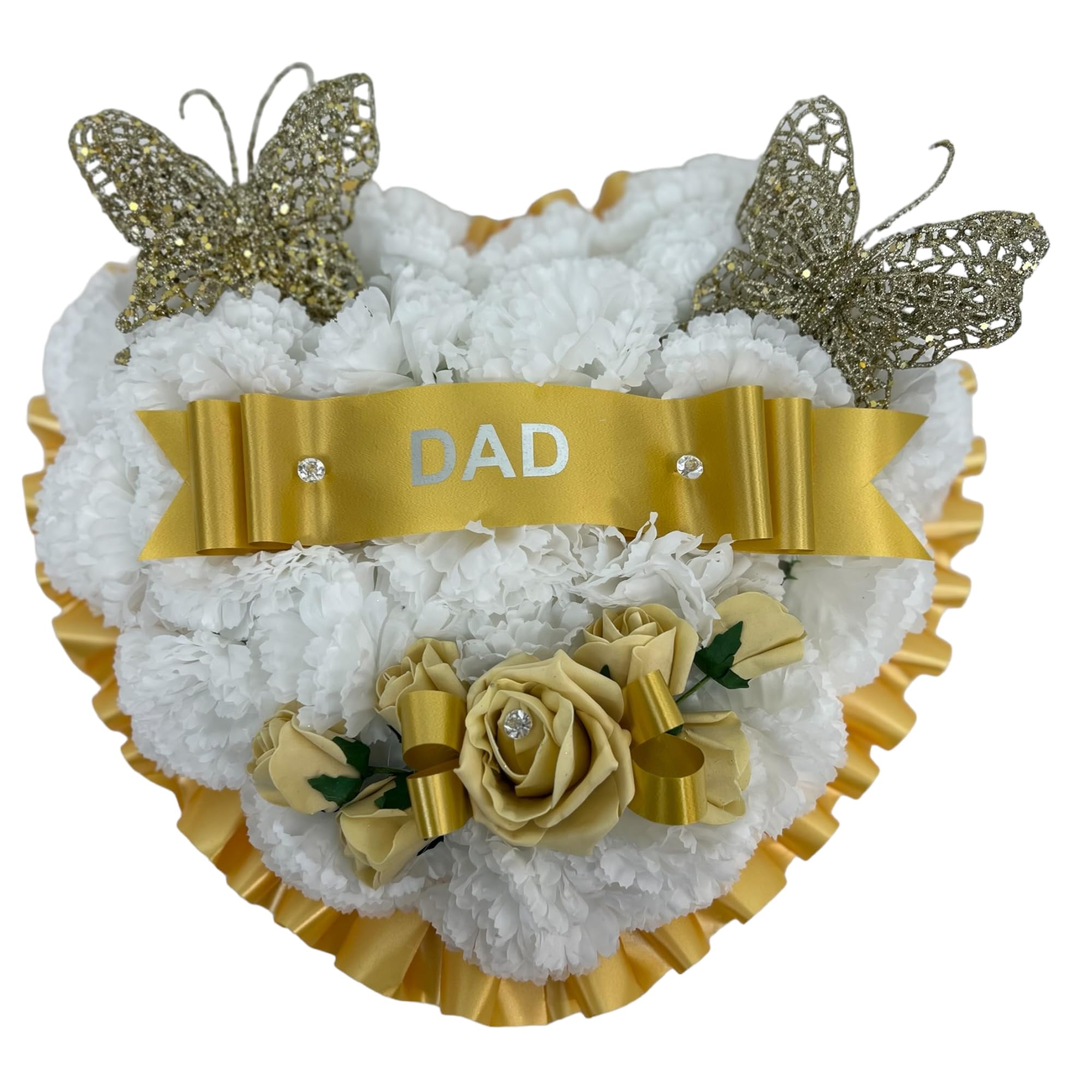 beautiful bouquets Wreath heart grave memorial artificial mum, dad, nan, grandad (PINK, BROTHER) — image 1