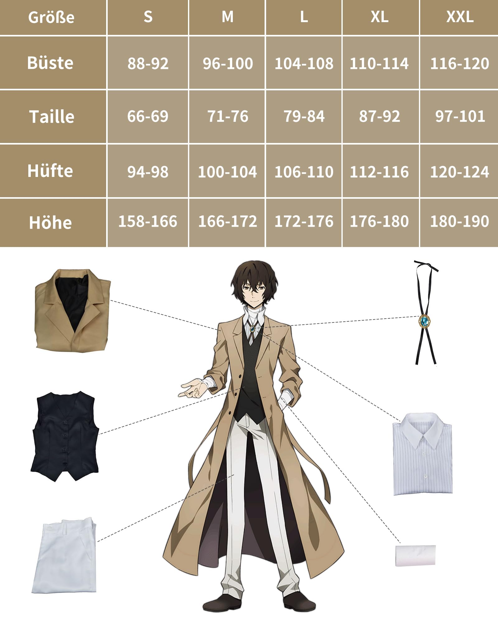 Bungo Stray Dogs Cosplay Dazai Osamu Cosplay Anime Cosplay Dazai Osamu Disfraz Carnaval Disfraz Bungo Stray Dogs Disfraces para todos los personajes