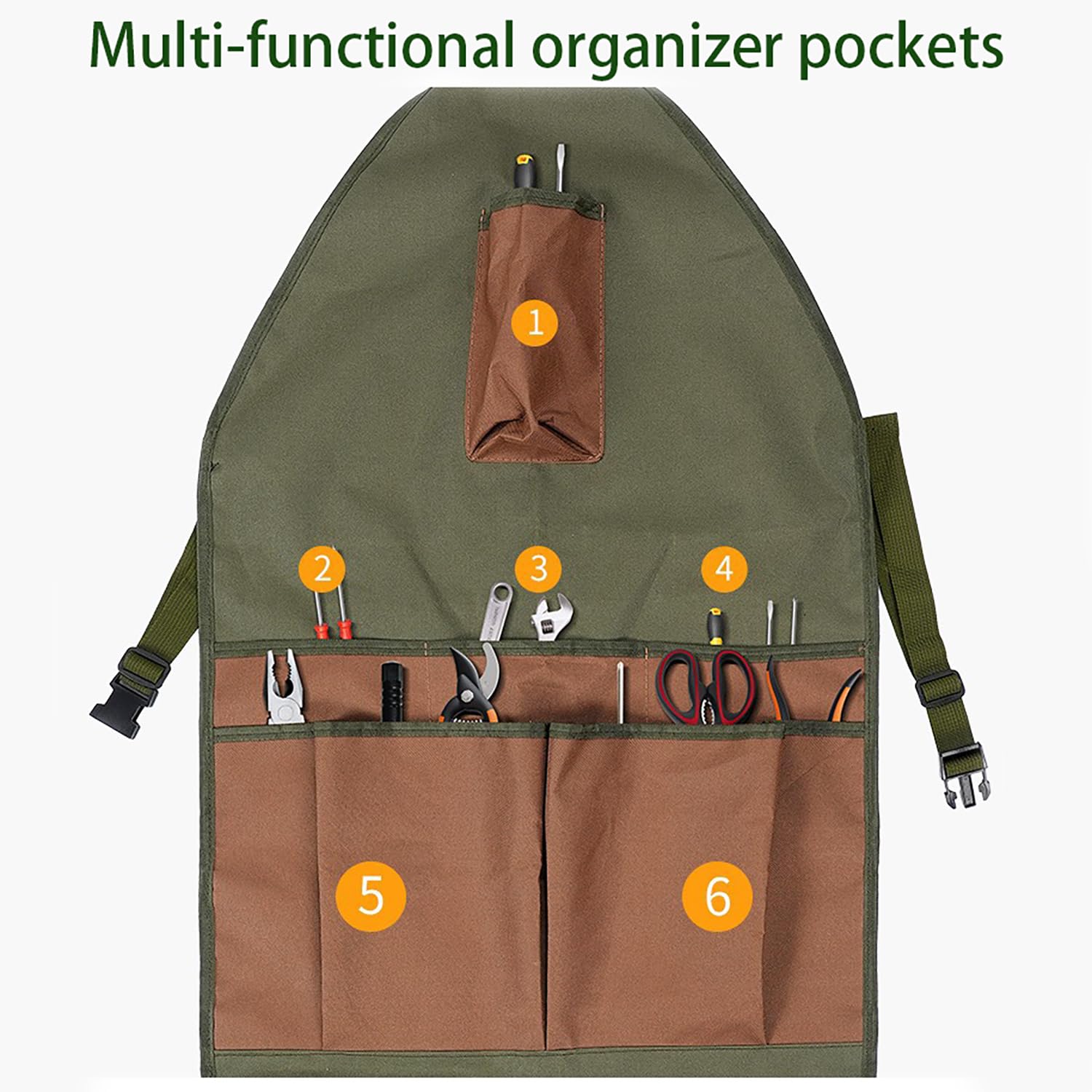 Tablier De Jardinage Jardinier Costume Garden Apron - 1 pièce, Vert, Jardin Protection Tablier, Imperméable Avec Poches, pour Multi Usage Jardinage, Nettoyage et Travail du Bois