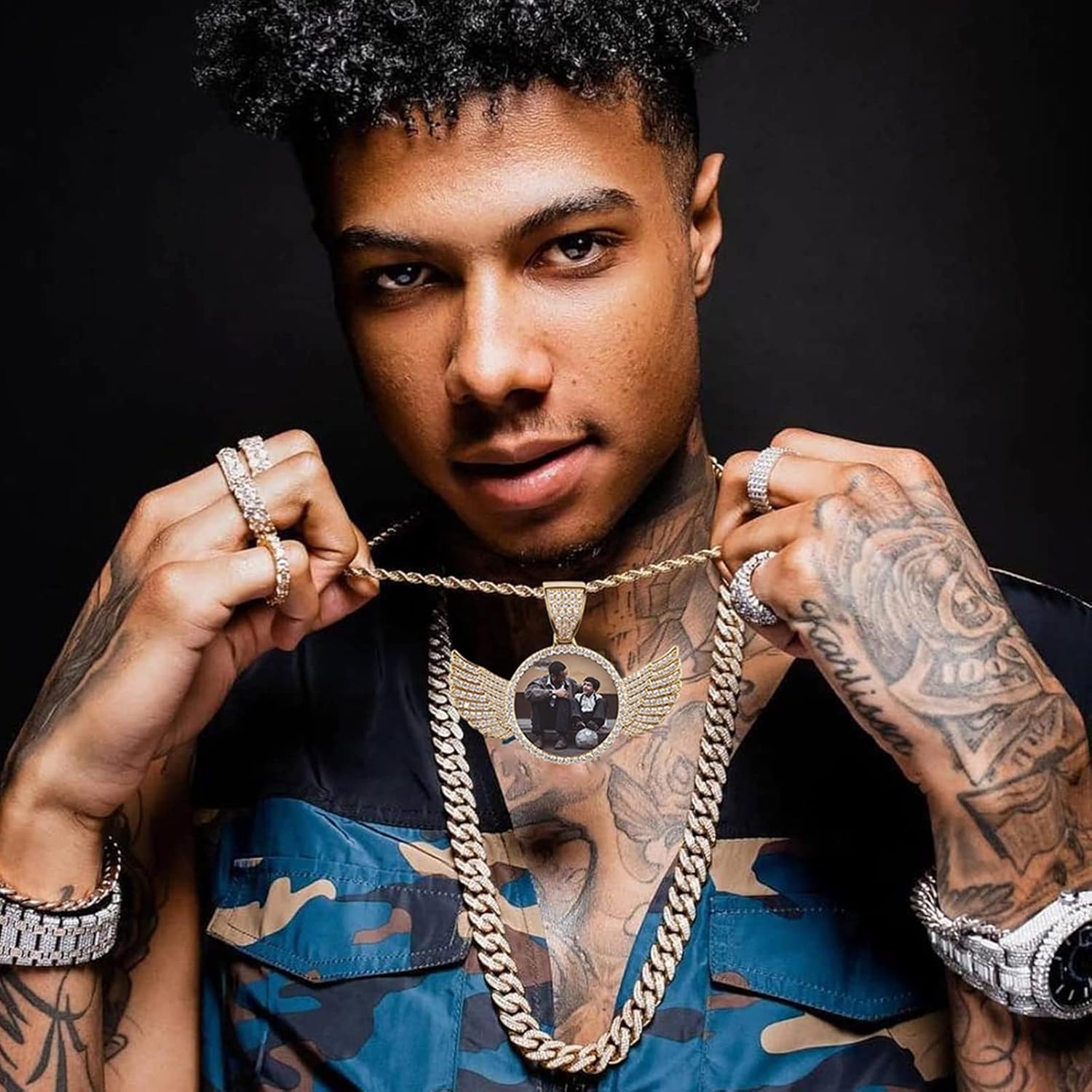 YIMERAIRE Picture Chain Pendant 18K Gold Plated Hip Hop Pendant Necklace - Image 4