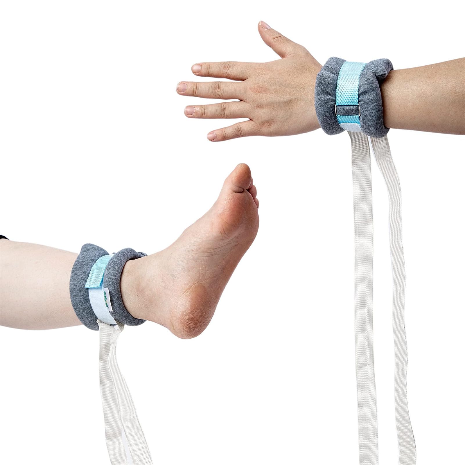 Cinghie anti-strangolamento in spugna 4PCS per arti letto ospedaliero cinghie da polso per mano e caviglia paziente Cintura di ritenuta anti-estubazione tubo Scratch Manic Prodotti per la cura（polso）