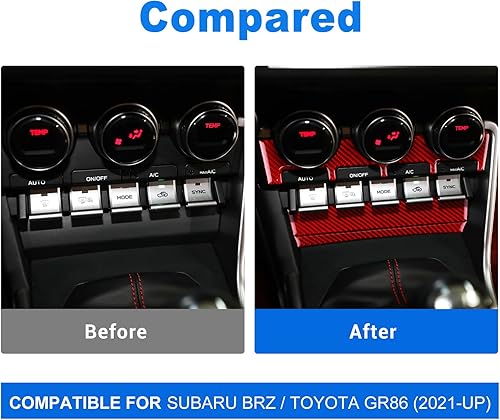 Miniatura 3 de AIRSPEED Cubierta de panel de consola central para Subaru BRZ Toyota GR86 2021 2022, marco de botón de aire acondicionado, adhesivo de fibra de