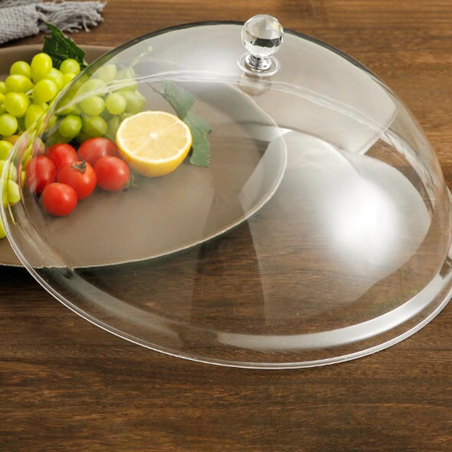 CALLARON 35cm round Cake Cover Food Preservation Dome Acrylic Dustproof Cake Display Protector for Household Dessert Fresh-keeping and Serving