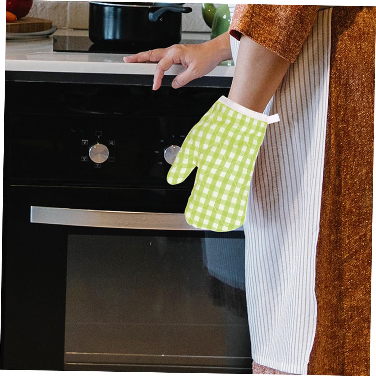 Maniques Cuisine Four en Polyester, Résistantes la Chaleur, Lavables en Machine, Pack de 2 Cuisson Grill