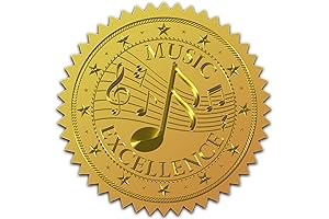CRASPIRE Music Note Gold Stickers: Elevate Your Certificates and Awards