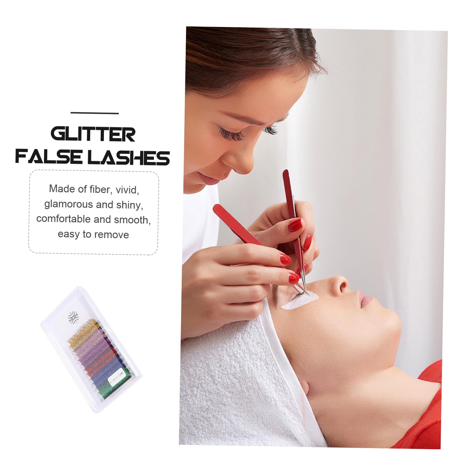 Baluue 18paia Lunghe Estensioni Di Ciglia Glitterate Colorate Da Ciglia Per Cosplay e Feste Sicure e Confortevoli Per Trucco e Spettacoli