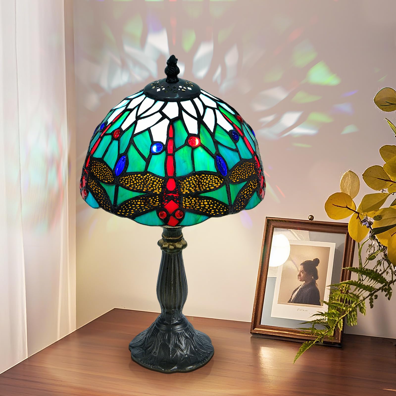 Tiffanyスタイル アーツ・アンドクラフツ ステンドグラス ペンダントライト Rsbrillialite Whimsical Dragonfly Tiffany Style Table Lamp – 8