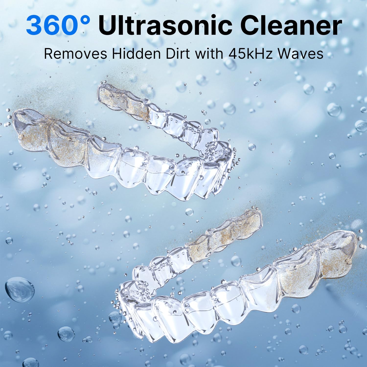 ITSHINY Pulitore Ultrasuoni, 45000Hz Pulitore Ultrasuoni Apparecchio Denti, 200ml Lampada UV Pulitore Ultrasuoni Per Protesi, Allineatori, Apparecchi Ortodontici, Testine Di Spazzolini, Gioielli