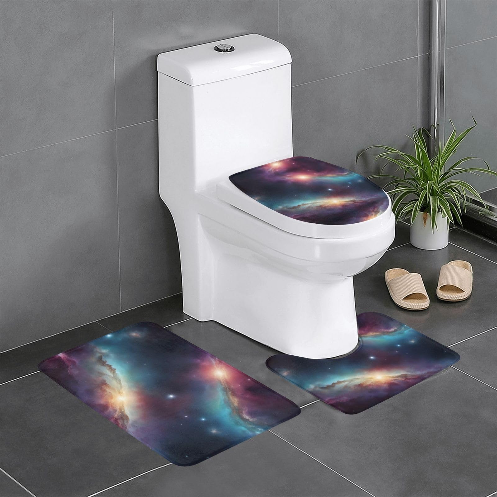 Tapis de salle de bain espace pour coiffeuse et baignoire, lot HJFCZH 3 pièces