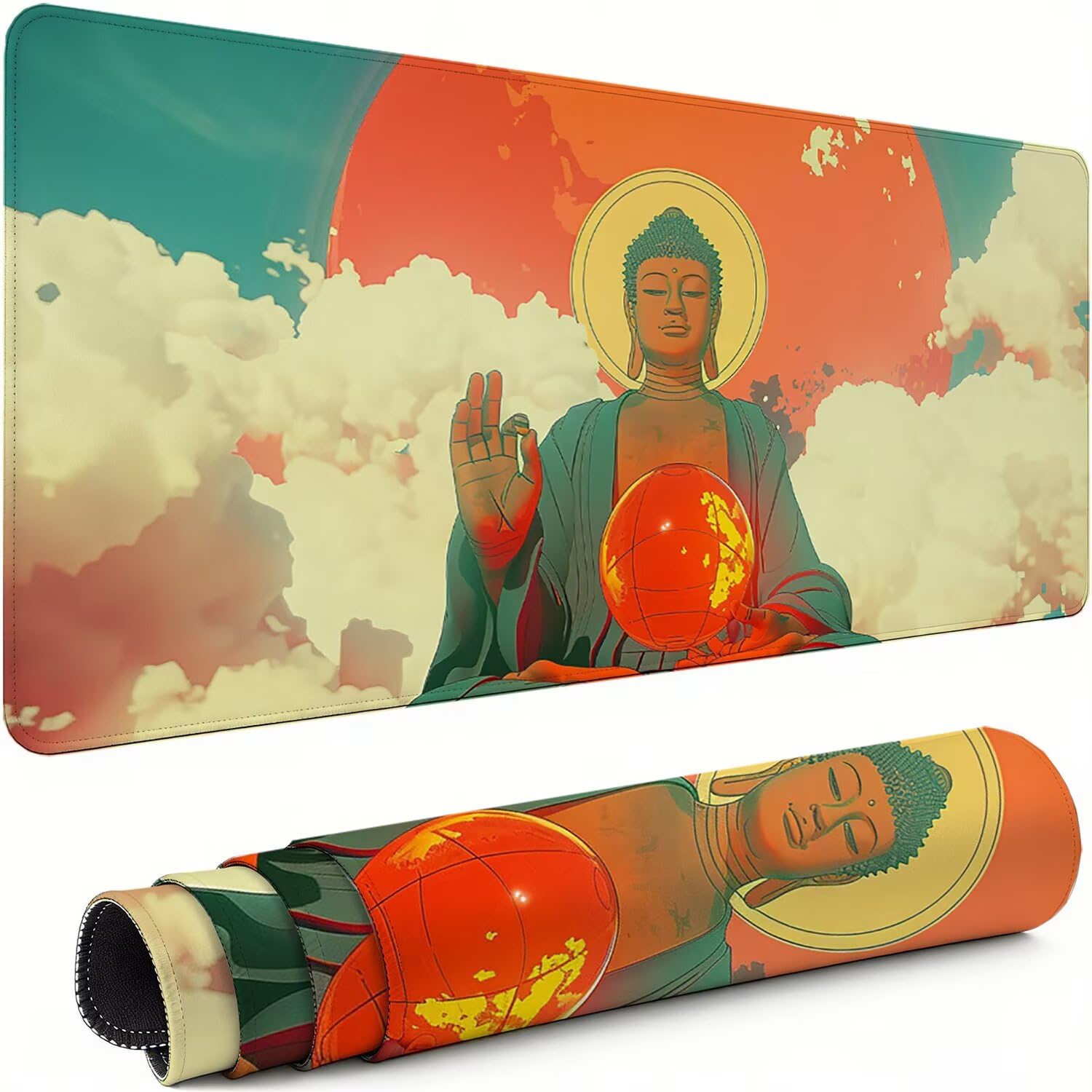 Podkładka pod mysz XXL Zen 1200 x 600 x 3 mm antypoślizgowa gumowa podkładka pod mysz dla graczy beżowa precyzja kompatybilna z wszystkimi myszami, miękka powłoka wodoodporna ochrona na biurko do