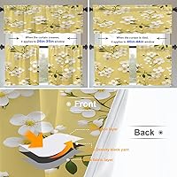 Vista 747 de Cenefas de cocina modernas con patrón de cobre marrón dorado para ventanas, cenefas opacas abstractas de marcas de arañazos y cortinas opacas