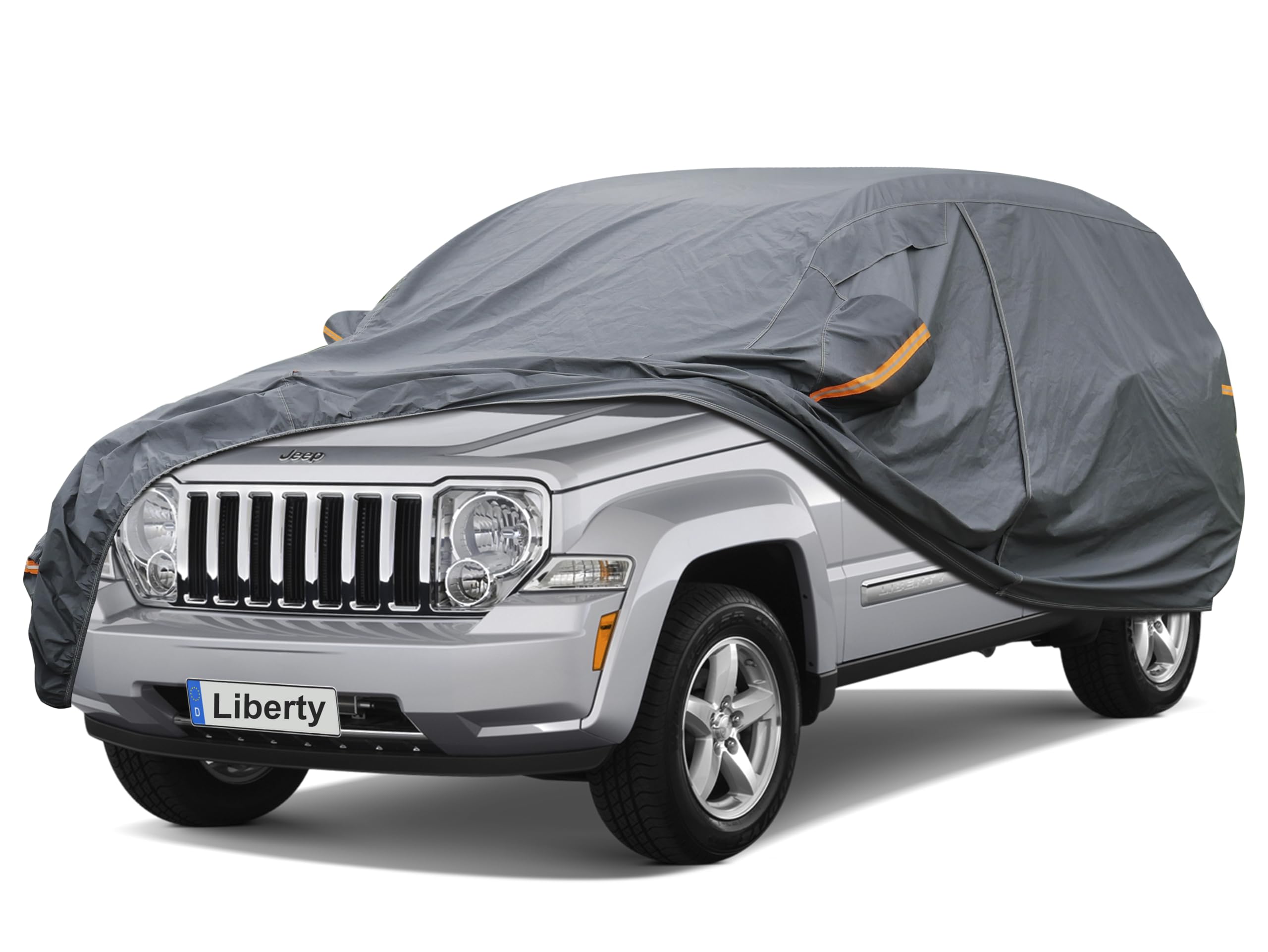 GUNHYI Premium Car Cover Custom Fit Jeep Liberty (2000-2026), 16 Layers Heavy Duty Car Cover Waterproof All Weather with Zipper Door for Sun Rain Snow Dust Uv Protection