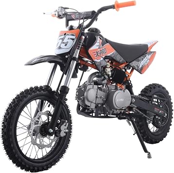 X-PRO 125cc Zongshen Brand Engine Dirt Bike with 4-Speed Semi-Automatic Transmission, Big 14"/12" Tires! Orange