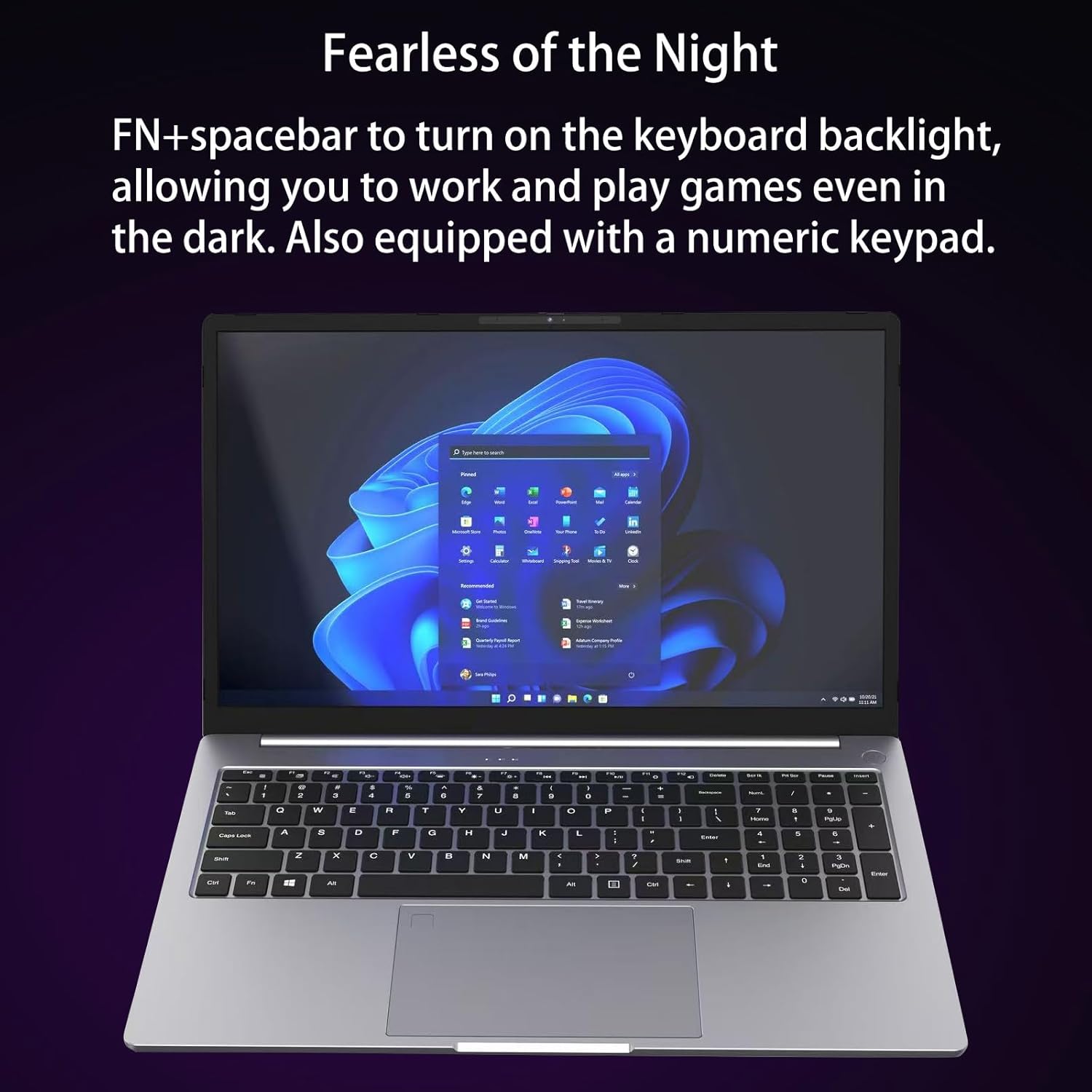 16-inch touchscreen portable laptop, with high-end all-metal body,16GB DDR4+512GB SSD, N95 quad-core 3.4GHz processor, fingerprint recognition and backlit keyboard,1920×1080, supports WiFi,Win11