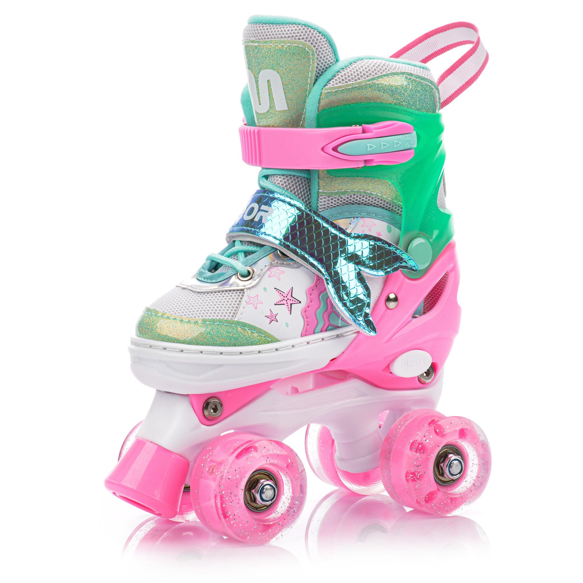Rolschaatsen Voor Kinderen en Tieners - Verstelbare Inlineskates met elk 4 wielen - Comfortabele Retro Rolle Skates voor Meisjes en Jongens (MEADOW, L 39-42
