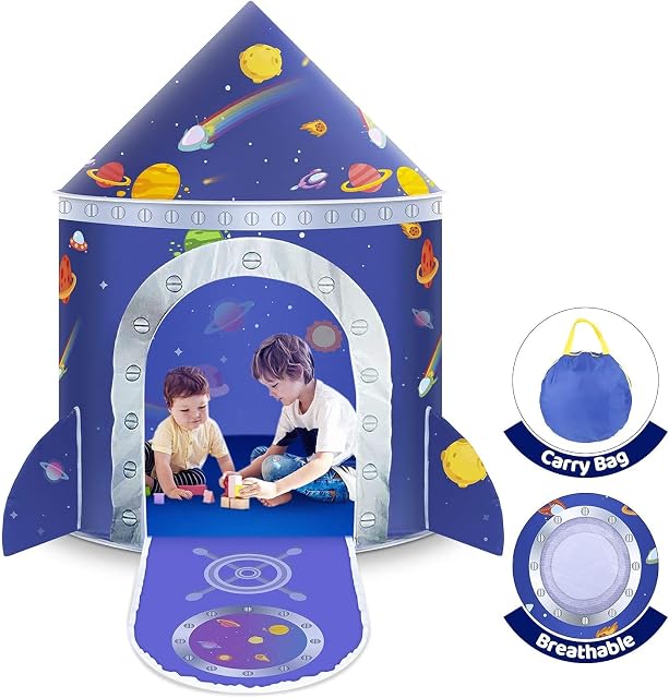 Kids Play Tent, Space Tent Children's Pop Up Tent Prince Castle House Palace Tent Game Tent with Carry Bag Portable Toy Christmas Birthday Gifts for Boys Girls Toddlers Indoor and Outdoor Plays