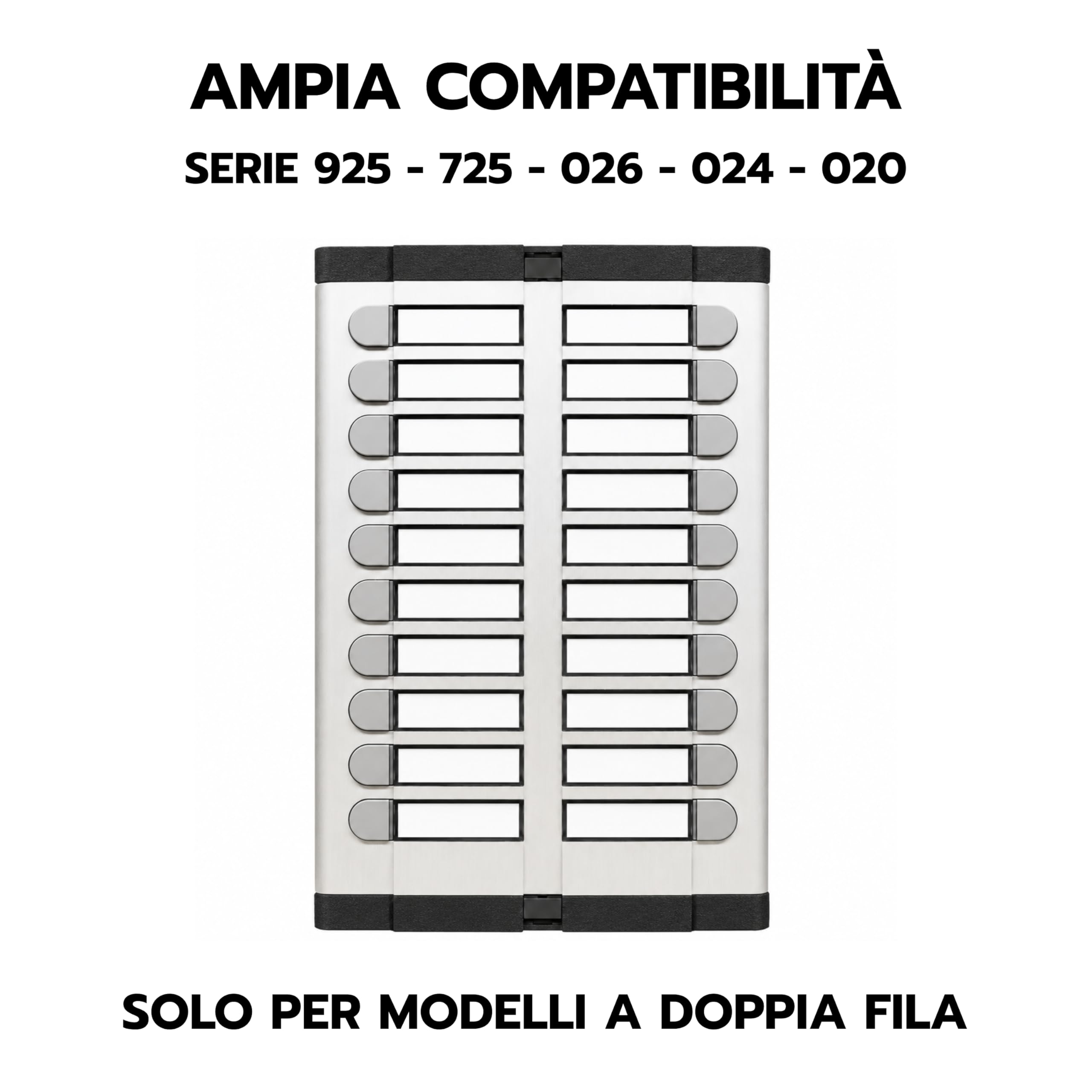 2X Testate Citofono 2 File Compatibile con Urmet Serie 725 925 Copertura Pulsantiera Ricambio Resistente Installazione Facile Placca Esterna