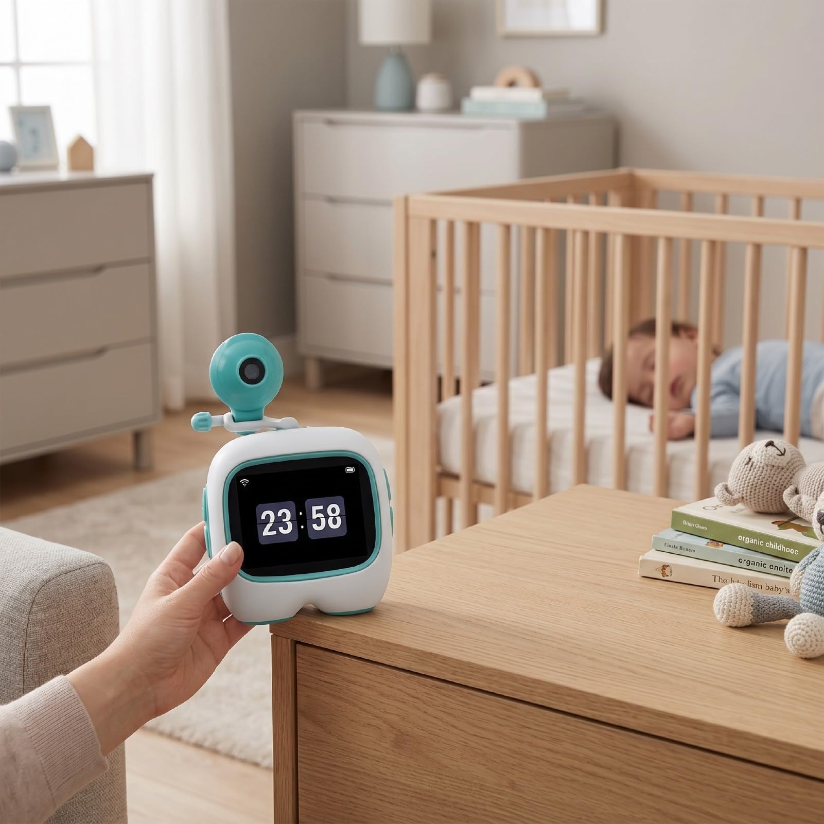 Fockety Robot con IA, Robot Interactivo con 40 Tonos de Voz y batería de 1500 mAh, 8 x 7 x 3,8 cm. Mascota electrónica Recargable de Escritorio, Asistente de Aprendizaje para niños
