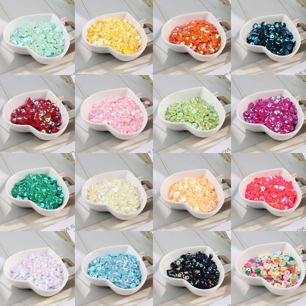 10000 Pcs 8 mm Sequins Bulk,Loose Cup Sequins with Sewing Kit for Applique,Iridescent Spangles for Crafts Knitting Handmade Clothes Jewelry Making(Lake Blue)