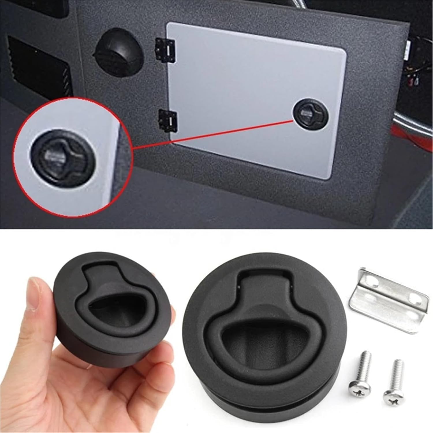 Flush Pull Latch 10pcs Slam Latch Hatch Round 1/2 Inch Door Replace for Boat Boor Latches Handle