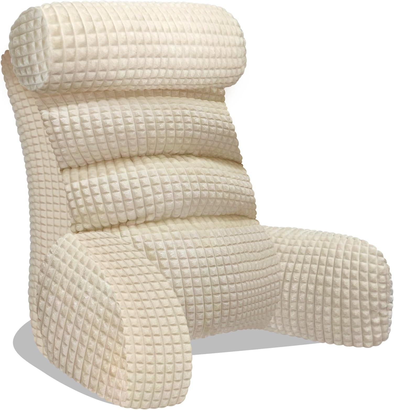 Back Pillow for Bed Sitting Up, Reading Pillow, Extra Large Arm Pillows for Adults for Back Support,Bed Pillow for Sitting up for Watching TV/Gaming/Relaxing (Cream Beige, Standard)