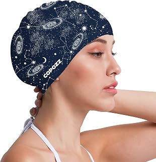 COPOZZ Erwachsene Badekappe, Unisex Wasserdicht Schwimmkappe für Herren Damen, Lange Haare Silikon Swimming Cap Bademütze für Männer Frauen
