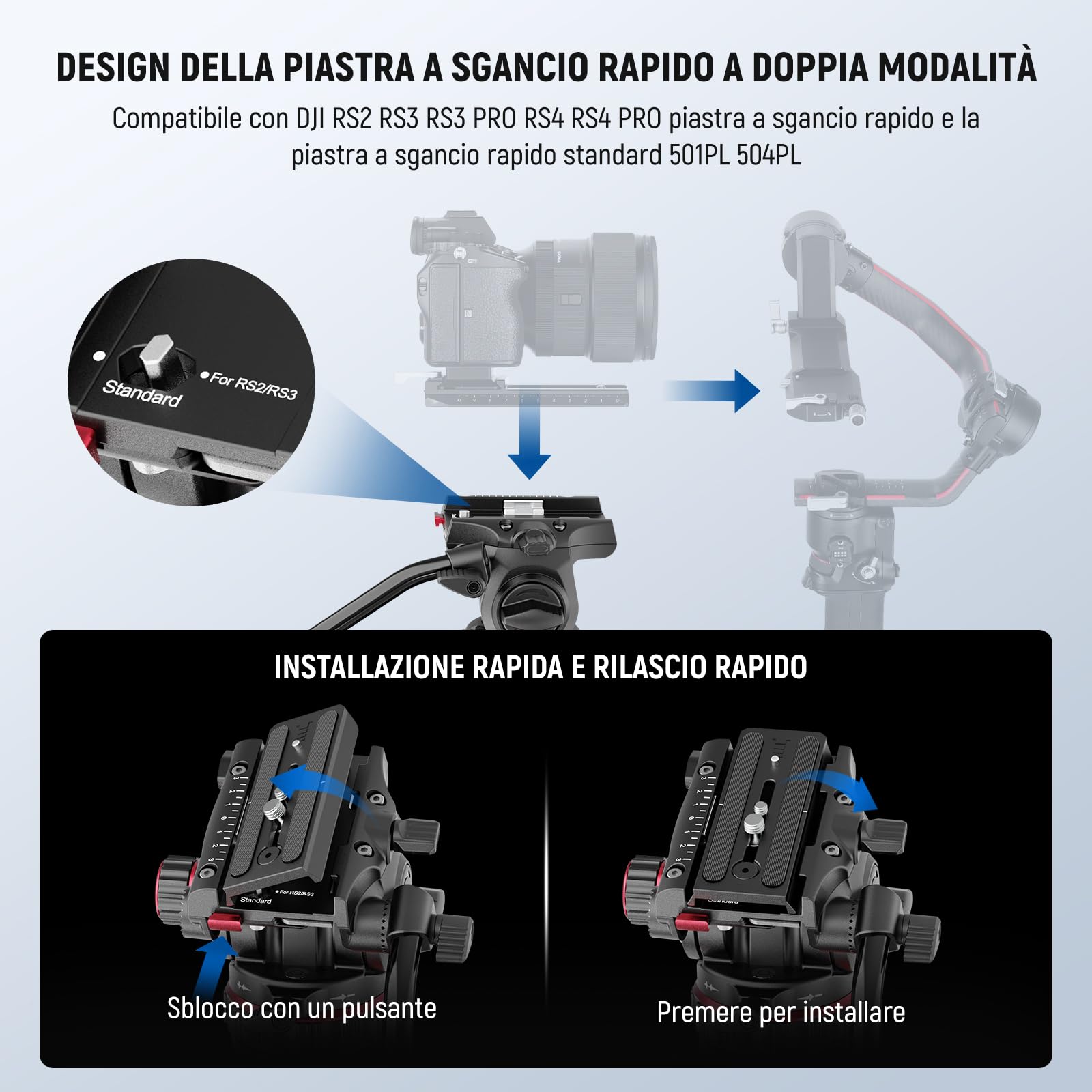 NEEWER 198cm Treppiede Video in Fibra Carbonio con Testa Fluida Smorzamento Regolabile, Sgancio Rapido a Un Passo con Piastra QR e Maniglia, Camera Tripod Robusto per DSLR Videocamera, Max 10kg, LL37