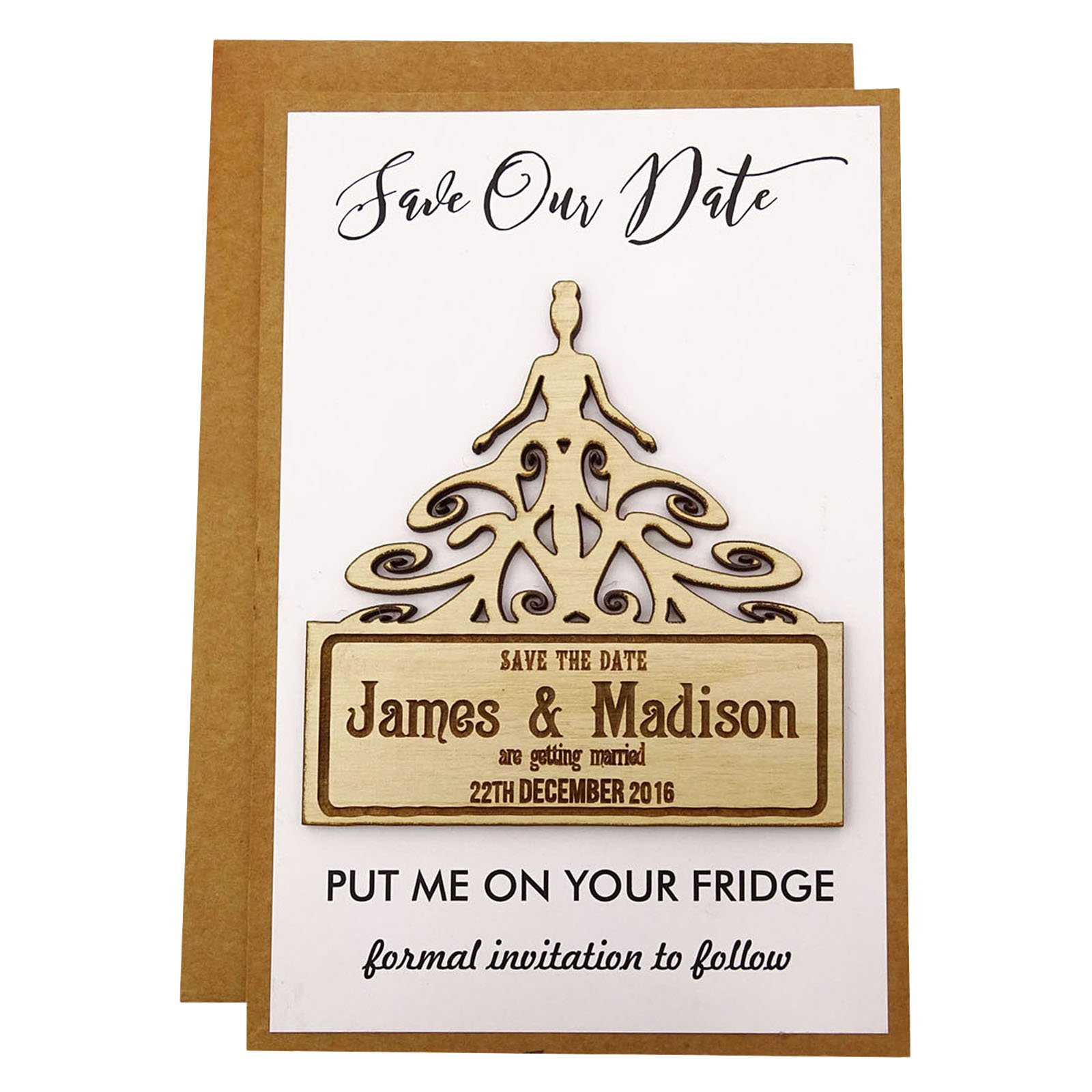 Magnet de mariage en bois personnalisé pour célébrer votre amour avec vos invités