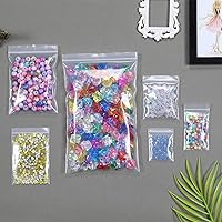 Vista 3 de 200 unidades de 5,1 x 7,6 cm, bolsas de plástico gruesas, transparentes, pequeñas, con cierre de cremallera, de 4 mil, resistentes, para collares