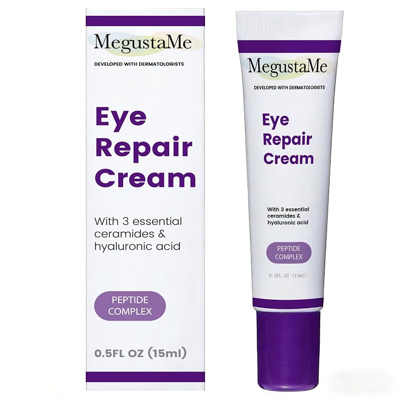 Creme para a região dos olhos MegustaMe com complexo de peptídeos, ceramidas, niacinamida e ácido hialurônico, 15 mL