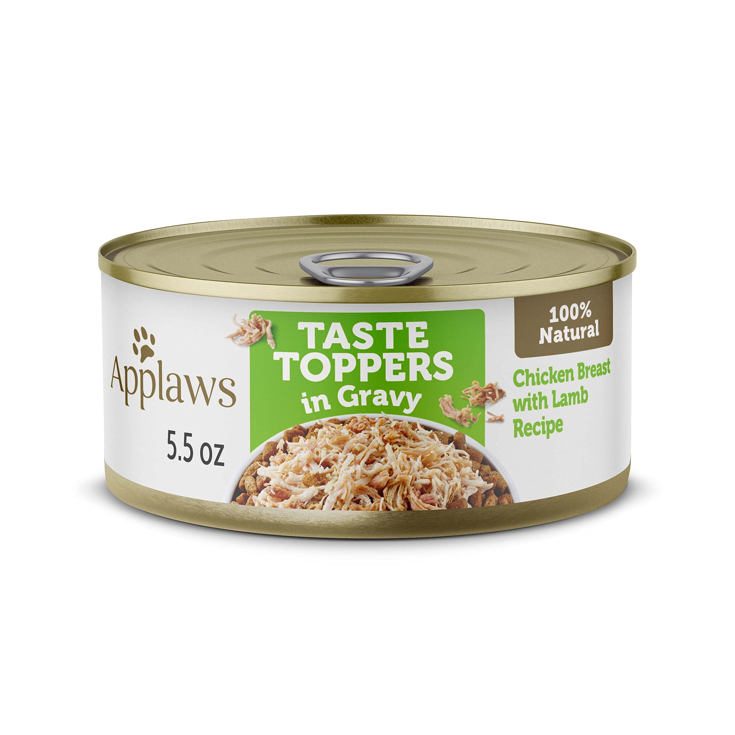 ApplawsTaste Toppers, Grain-Free Dog Food Topper, Limited Ingredient, Chicken Breast with Lamb in Gravy (12 x 5.5oz Cans)