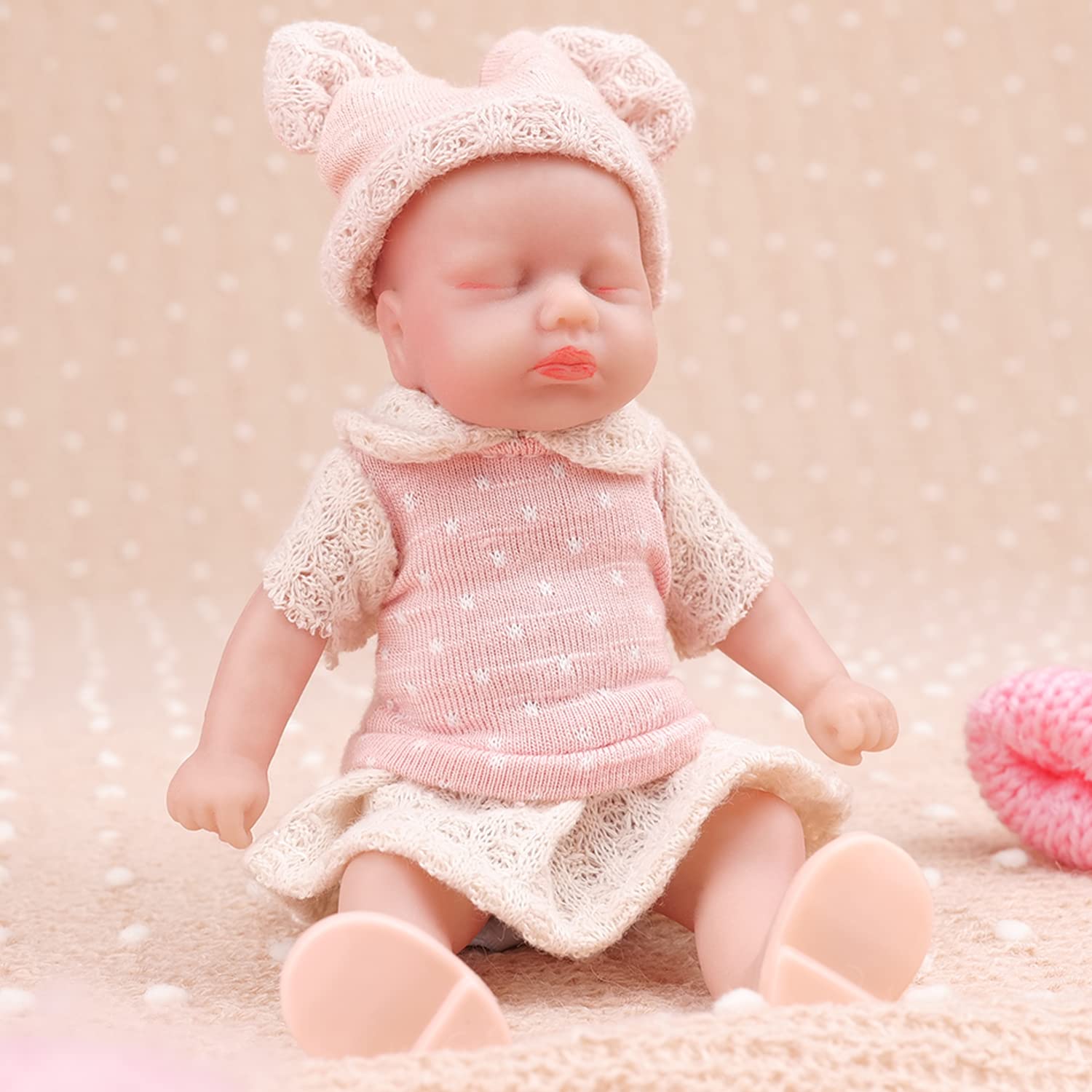 IVITAMini Full Body Silicone Reborn Baby Doll - Newborn Girl, Handmade Soft Real (WG1576-15.5cm-113g)