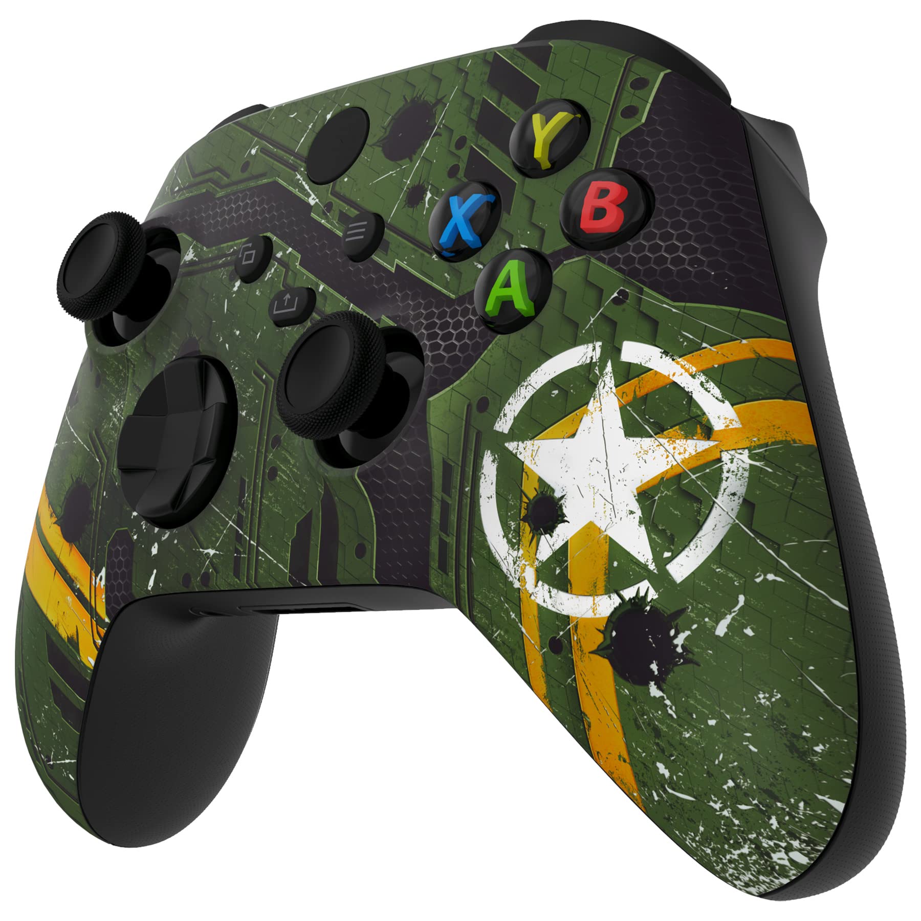 eXtremeRate Custodia Frontale per Xbox Series X S Controller,Cover Copertura Scocca Shell DIY Ricambio per Xbox Series X S Joystick Model 1914-Mecha Esercito